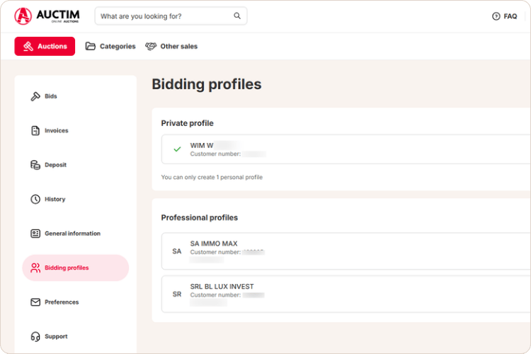 Bidding profiles