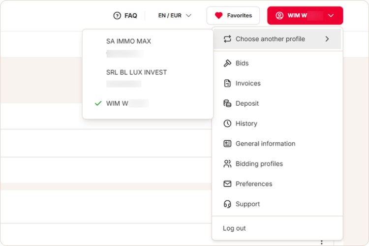 Change bidding profile